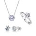 Women’s Jewelry Set Fashion classic six claw bridal jewelry set female round zircon wedding three piece set jewelry_ipsvogv.com