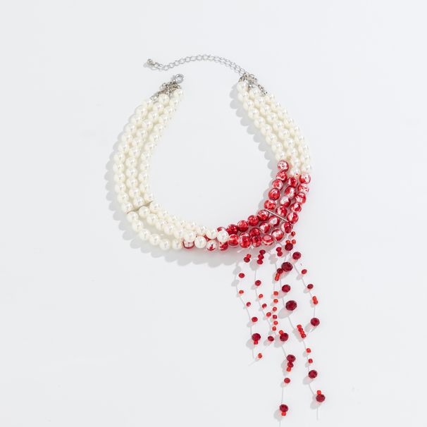 Crystal Tassel Multi-layer Flower Beads Pearl Necklace Female Tide Personalized Stage Performance Banquet Matching Accessories_ipsvogv.com