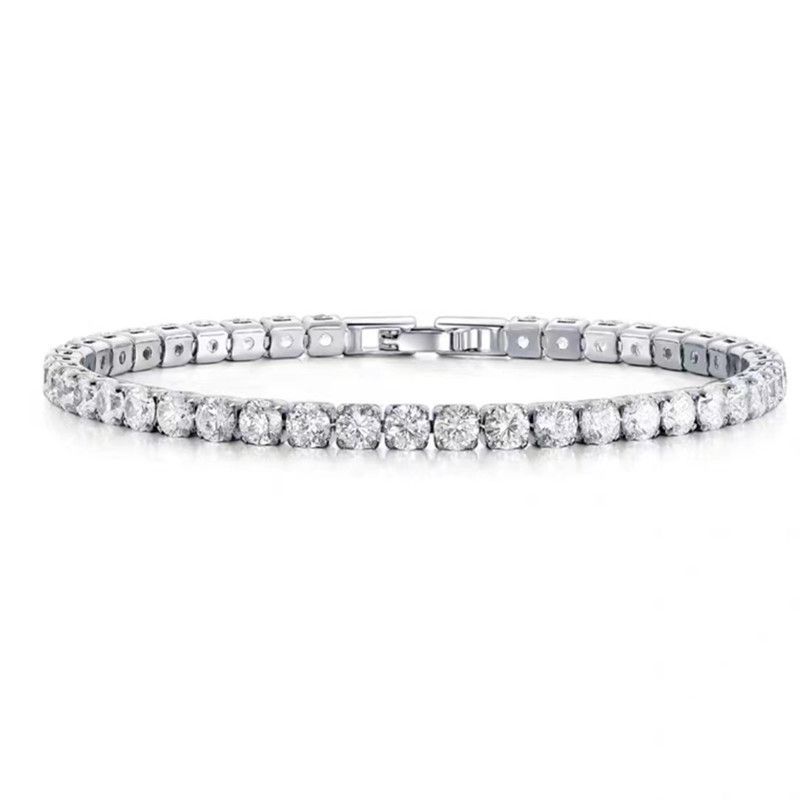 Fashionable Minimalist New Row Of Sparkling Zircon Bracelets, Hip-hop Tennis And Bracelets_ipsvogv.com