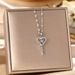Japanese And Korean Niche Design Sense, Agile Key, Titanium Steel Necklace, Female Fashion, Heart Beating Zircon Mesh_ipsvogv.com