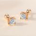 Classic Rose Gold Screw For Women Moissanite Bull Head Earrings Hollow Sier Jewelry_ipsvogv.com