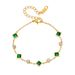 Women's Jewelry Simple Personality Square Green Zircon Splicing Chain Titanium Steel Bracelet Gold Plated Non Fading All Match Female_ipsvogv.com