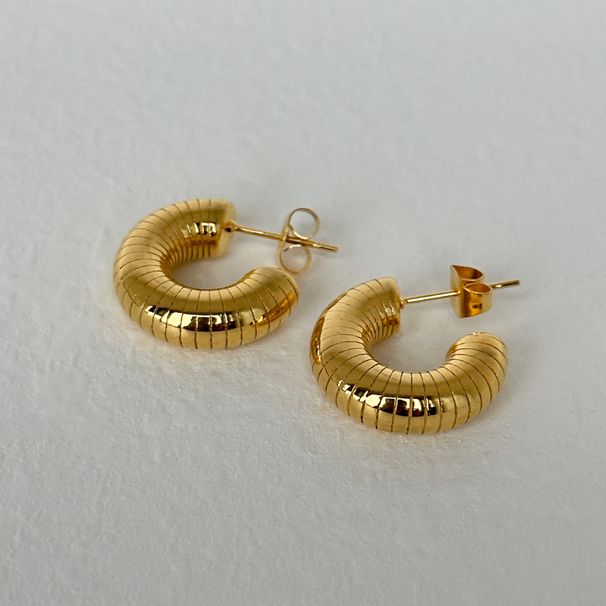 Spot Factory INS Fashionable Niche INS Retro Titanium Steel Solid SHINE Polished C Earrings_ipsvogv.com