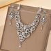 Women’s Jewelry Set Fashion Exaggerated Rhinestone Necklace Earrings Set Bridal Dress Banquet Female Accessories_ipsvogv.com