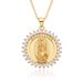 Korean Style Leaf Pendant Necklace - Micro Inlaid Zircon Round Necklace For Women, Simple & Versatile Summer Jewelry, INS Fashion Minimalist Design_ipsvogv.com