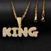 Personalized new KING letter pendant, popular personalized necklace, men's accessories, niche hip hop accessories set_ipsvogv.com