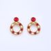 Fashionable geometric pearl for women, light luxury, high-end feel, red earrings, simple and versatile Chinese earrings_ipsvogv.com