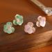Women's Jewelry Pink Flower Earrings Cute Sweet Enamel Oil Drop Earrings Small Fresh Spring And Summer Hot Camellia Earrings_ipsvogv.com