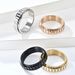 Jewelry gender neutral style rotatable lattice titanium steel ring ring cold niche male and female index finger accessories_ipsvogv.com