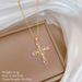 】 Pearl 【 Cross Light Luxury Charm Gorgeous Full Diamond Necklace Women's Versatile Clavicle Titanium Steel Chain 【 】_ipsvogv.com