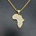 Popular hip hop jewelry sold outside Titanium steel gold plated diamond African map pendant with optional size_ipsvogv.com