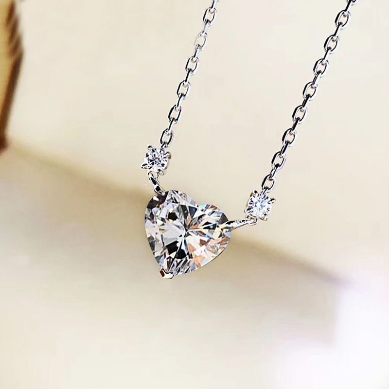Cao Shi Live Broadcast Heart Shaped Women's Necklace Autumn And Winter Sweater Chain Ins Style Versatile Pink_ipsvogv.com