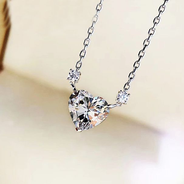 Cao Shi Live Broadcast Heart Shaped Women's Necklace Autumn And Winter Sweater Chain Ins Style Versatile Pink_ipsvogv.com