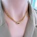 Niche Design Collarbone Chain Oval Pendant With Dark Blue Diamond Devil's Eye Necklace Titanium Steel Jewelry_ipsvogv.com