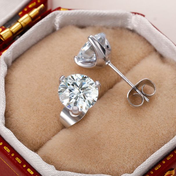 Cao Shi's Classic Earrings Series Creative Crown Flower Zircon Earrings for Women's Simple and Fashionable Small Earrings_ipsvogv.com