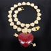 Unisex Alloy Full Diamond Jewelry Cupid's Arrow Red Heart Pendant Retro Personality Hip Hop Love Cuban Chain_ipsvogv.com