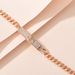 Light Luxury Cuban Chain Full Diamond Button Versatile Champagne Gold Fashion Simple Copper Bracelet_ipsvogv.com