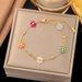 Cute Versatile Flower Bracelet Made Of Gold Stainless Steel With Simple Design, Fashionable And High-d Jewelry For_ipsvogv.com