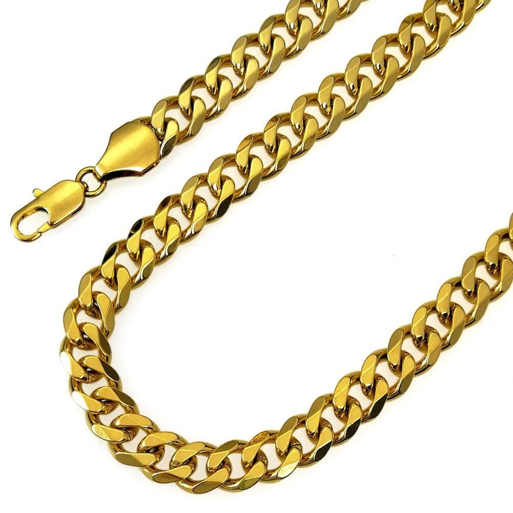 Heavy Solid Men's Vacuum Plating Cuban Curb Chain Necklace N276_ipsvogv.com