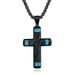 Original new style random pattern two color diamond cross necklace spot supply men's titanium steel accessories pendant_ipsvogv.com