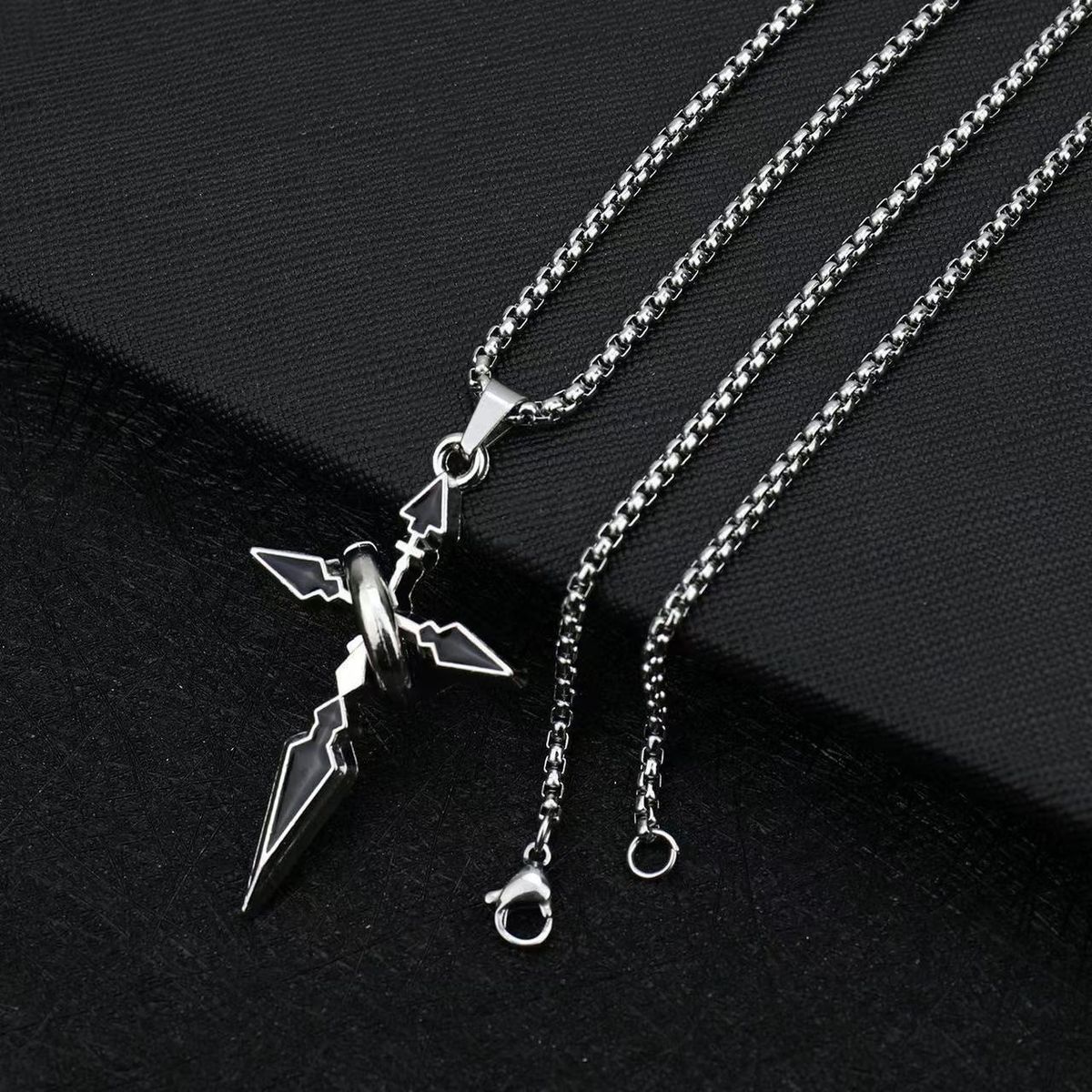 Cross Pendant Necklace With Loop, Japanese Korean Fashion Minimalist, Men Women's Trend, Hip-hop Versatile, Autumn And_ipsvogv.com