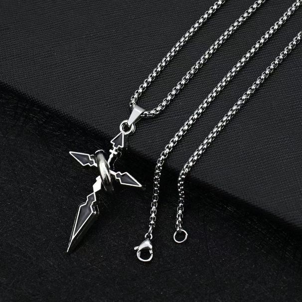 Cross Pendant Necklace With Loop, Japanese Korean Fashion Minimalist, Men Women's Trend, Hip-hop Versatile, Autumn And_ipsvogv.com