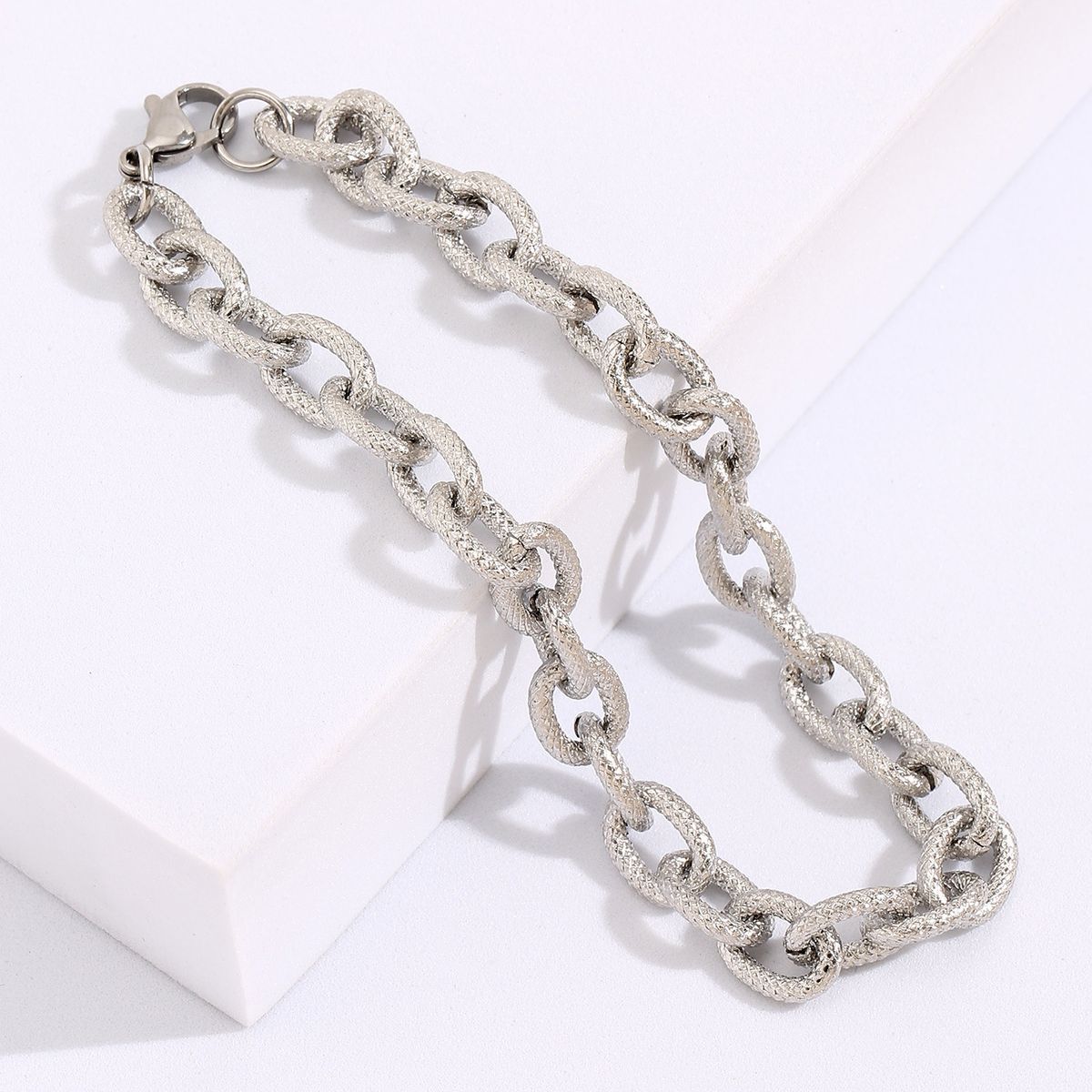 Threaded Straight Fashion Stainless Men's Titanium Steel Hip Hop Bracelet_ipsvogv.com