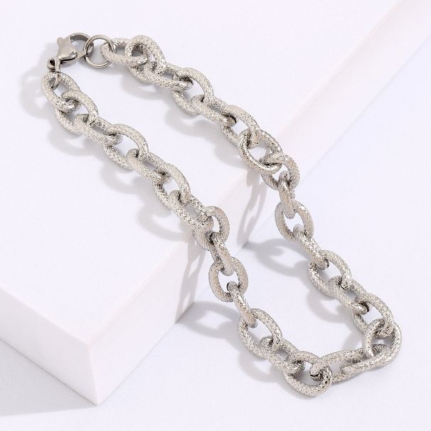 Threaded Straight Fashion Stainless Men's Titanium Steel Hip Hop Bracelet_ipsvogv.com