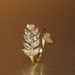 New Super Sparkling Zircon Leaf Ring, Female Personality, Atmosphere, and Adjustable Opening Ring_ipsvogv.com