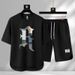 Men's Clothing Summer fashion brand new casual short sleeved sports five point pants two piece suit men's large size loose T shirt top_ipsvogv.com