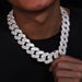 Men's Jewelry 28MM Diamond Shaped Cuban Chain Fully Inlaid With Square And Round Zircon Hip Hop Necklace Accessories_ipsvogv.com