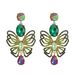 Exaggerated rhinestone butterfly earrings fashionable light luxury shining temperament earrings_ipsvogv.com