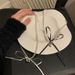 Summer Metal Heart Ribbon Bow Necklace For Women 2024 New Light Luxury Choker Niche High-end Clavicle Chain_ipsvogv.com