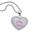 Heart-Shaped Cubic Zirconia Pendant Necklace For Couples, Trendy Hip-Hop Style With Pink Enamel "I LOVE YOU" Design, Adjustable Chain 51-80cm_ipsvogv.com