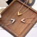 Minimalist Gold Niche Luxury V-letter Necklace, Women's Collarbone Sweater Chain, Internet Famous Non Fading Accessory_ipsvogv.com