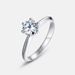 Classic Six Claw Inlaid Moissanite Ring Female S925 Silver Inlaid 1ct Moissanite Diamond Ring Simple_ipsvogv.com