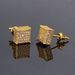 Unisex fashion zircon hip hop earrings for men with full diamond three dimensional square trendy earrings_ipsvogv.com