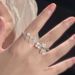 Flower Opening Ring, Iris Flower, French Niche Design, High-end Feeling, Light Luxury Temperament, Adjustable Ring For_ipsvogv.com
