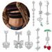 Women's Jewelry Stainless Steel Zircon Belly Button Ring Crown Cherry Butterfly Zircon Micro Inlaid Belly Button Ring Belly Button Nail_ipsvogv.com