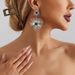 Diamond studded light luxury all match exaggerated high end emerald heart gem sun earrings for women_ipsvogv.com