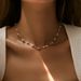 Clavicle chain small daisy necklace small multi pamine colorful beads Bohemian oil drop holiday style retro necklace_ipsvogv.com
