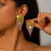 Unisex Fashion Color Earrings Full Diamond Long Tassel Heart Earrings For Women Temperament Water_ipsvogv.com