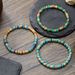 Natural Stone Wood Chips Coconut Shell Elastic Beaded Bracelet Set Retro Couple Beach Bracelet_ipsvogv.com