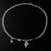 Trendy men's hip-hop titanium steel splicing star cross necklace bouncing Di cool collarbone chain accessories_ipsvogv.com