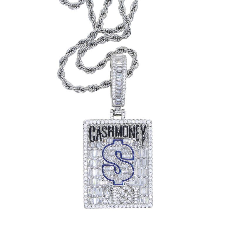 Men And Women's Jewelry Hip Hop Cash Money Pendant With Drip Design Stainless Steel Chain Statement Necklace For Trendy Outfits_ipsvogv.com