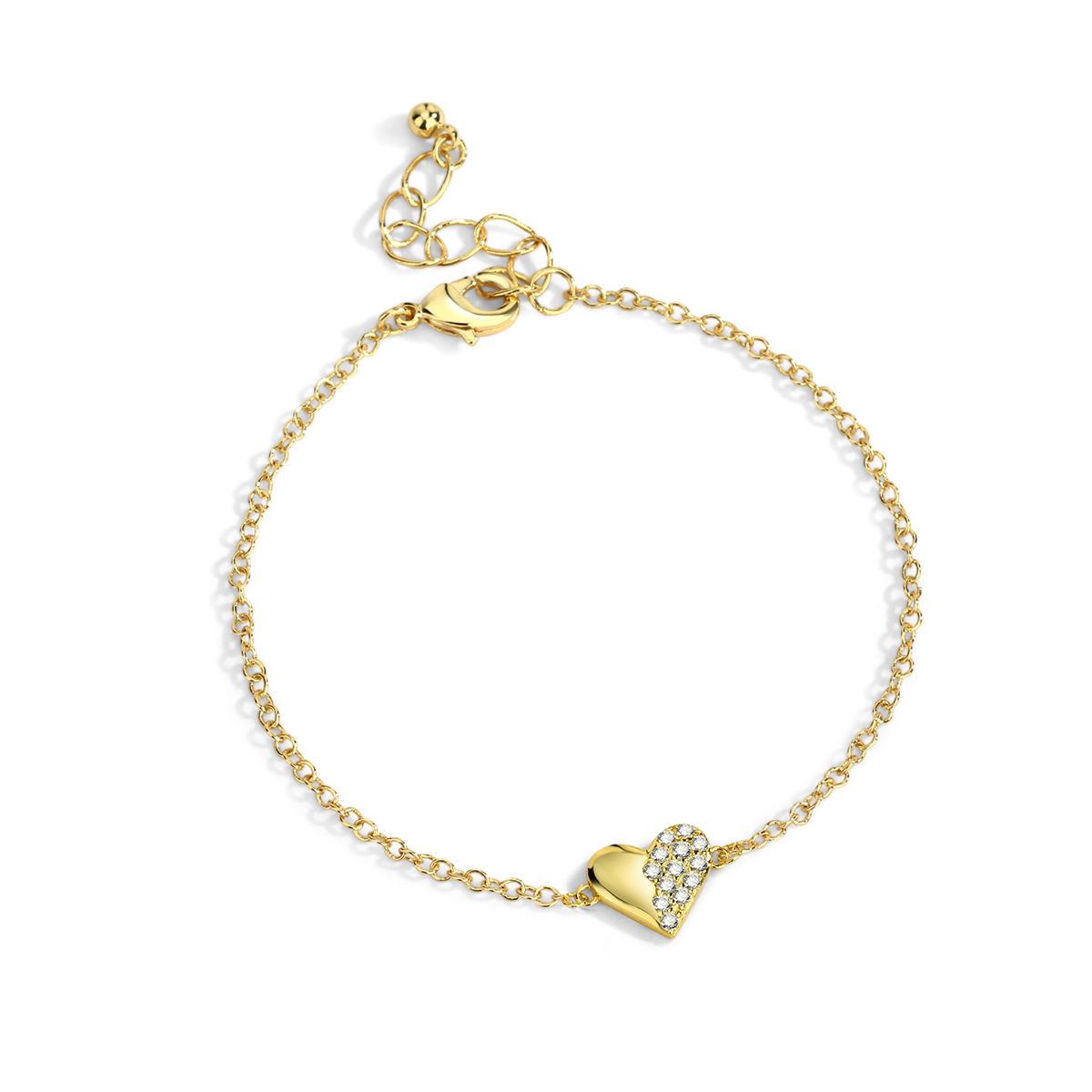Women's Jewelry Little Fairy Fresh Style Love Diamond Bracelet Copper Plated Real Gold Zircon Hand Jewelry_ipsvogv.com