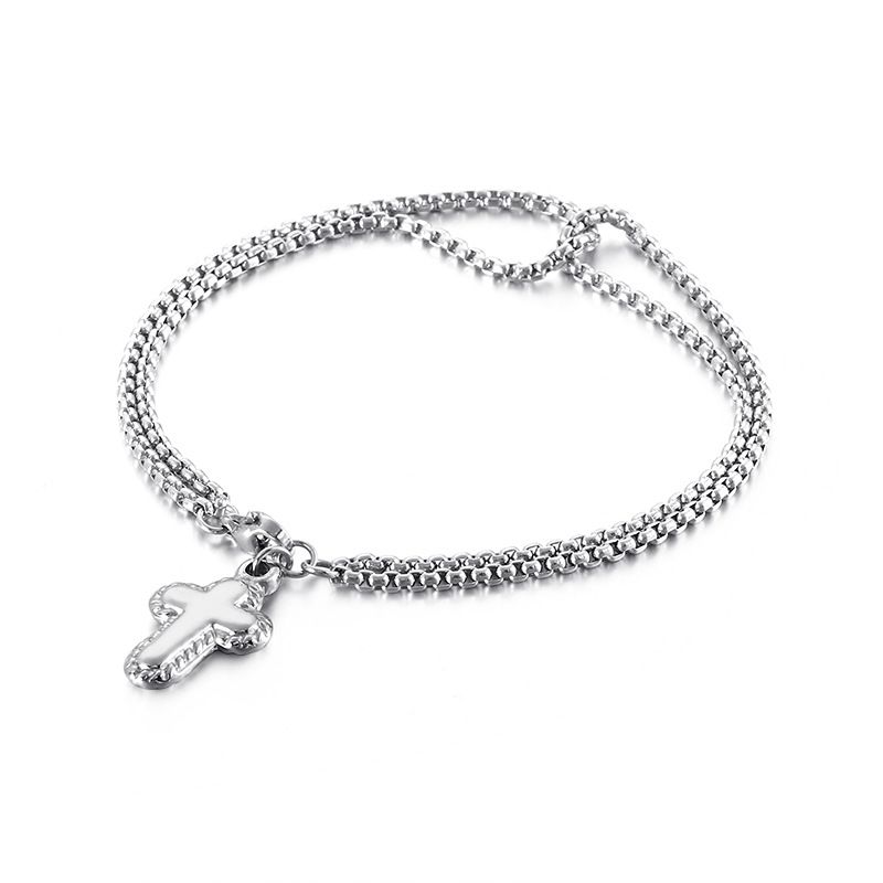Women's Jewelry Stainless Steel Girls Fashion Golden Heart Shaped Double Layer Bracelet Beach Vacation Geometric Titanium Steel Jewelry_ipsvogv.com