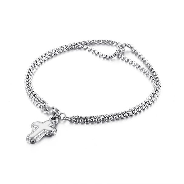 Women's Jewelry Stainless Steel Girls Fashion Golden Heart Shaped Double Layer Bracelet Beach Vacation Geometric Titanium Steel Jewelry_ipsvogv.com