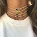 Korean-style copper-inlaid rhinestone single-row necklace middle square card diamond colorful versatile fashion versatile popular necklace ladies_ipsvogv.com