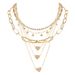 Multi Layer Chain Necklace Alloy Love Pendant Claw Chain Simple Clavicle Chain Necklace_ipsvogv.com